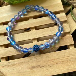 Mermaid Glass Angel Aura Quartz Bead Stretch Bracelet